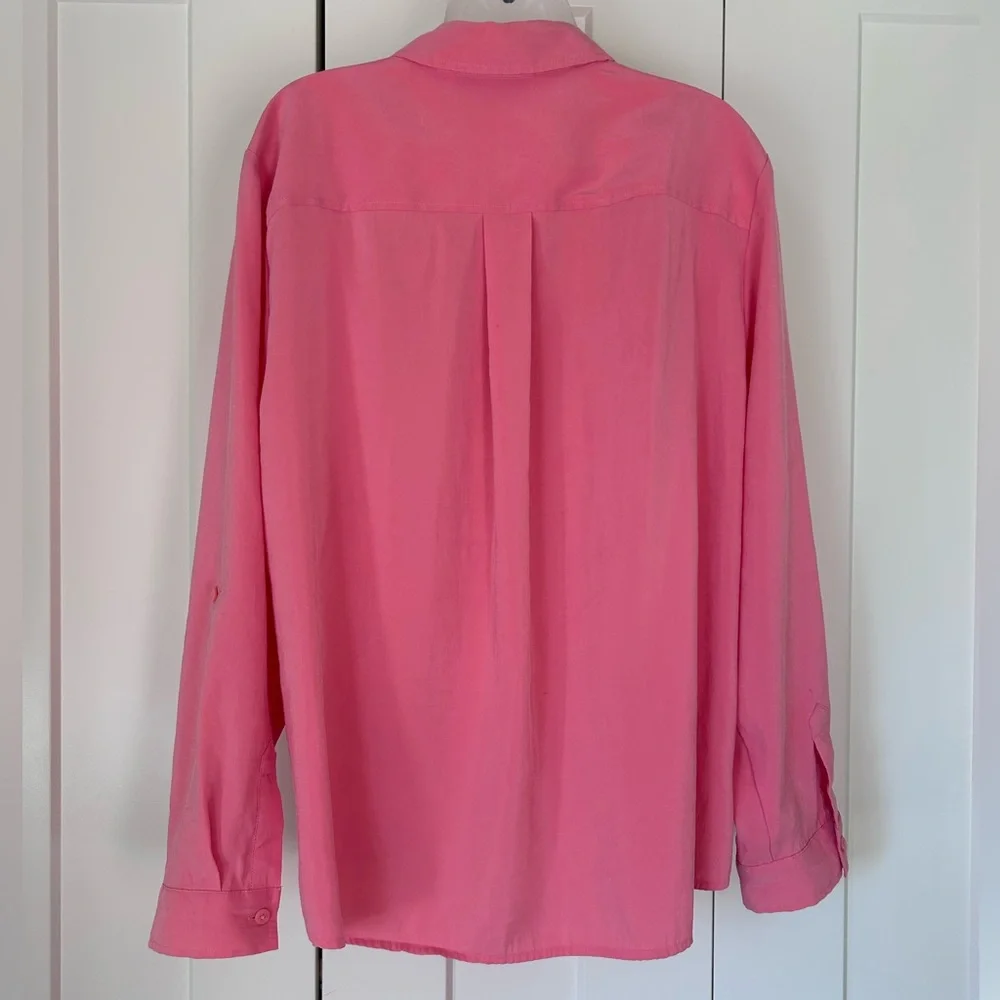 Chico’s Coral button up blouse silk-feel (Chico’s 3) XL - Picture 8 of 8